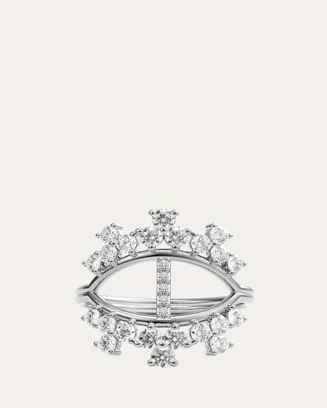 Sara 18K White Gold Diamond Ring, Letter I